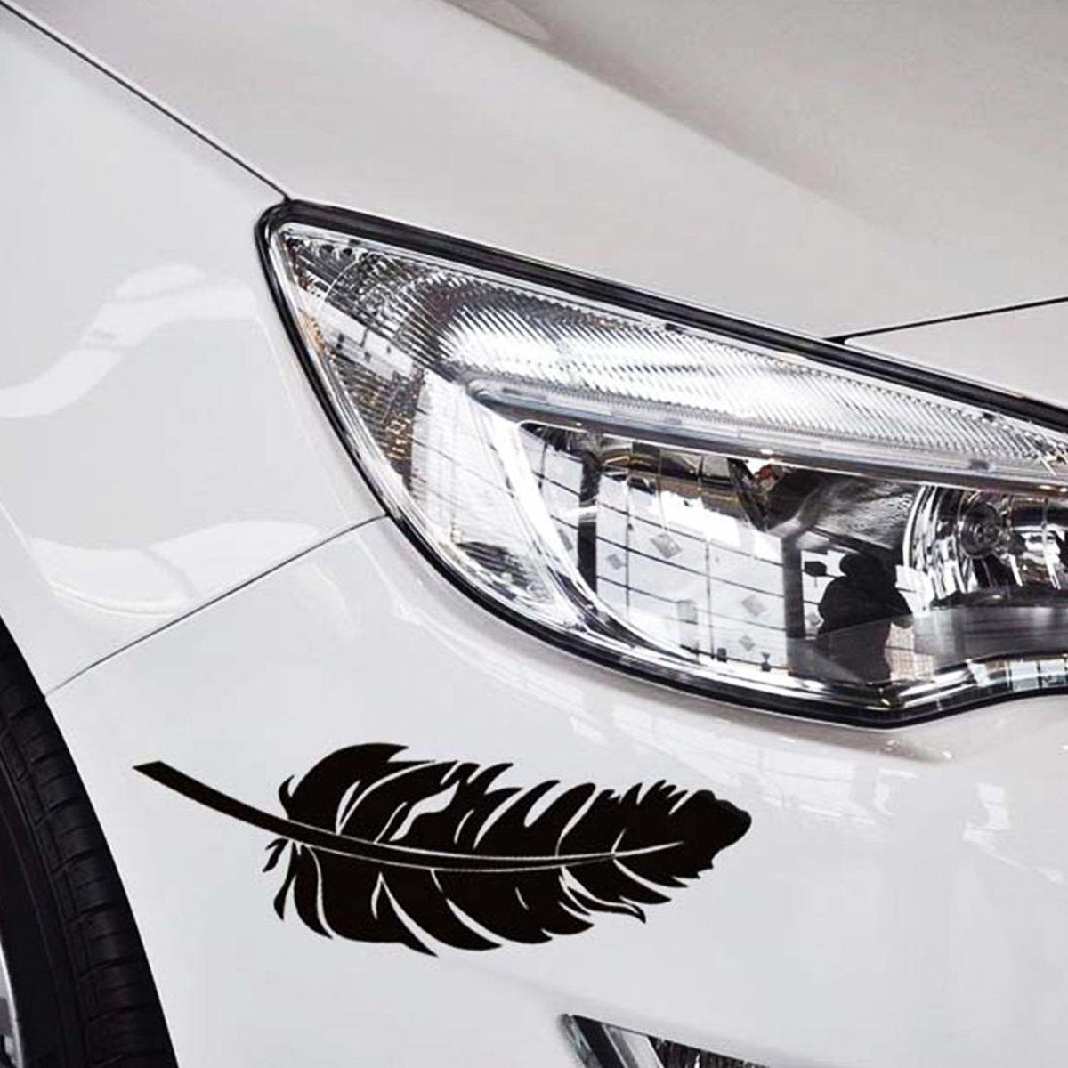 10 STKS embleem veer auto stickers waterdichte kunststof sticker sticker (zwart)