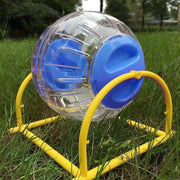 Dierplezier - Hamsterbal + Beugel - Bal voor knaagdieren – Bal om te rollen voor knaagdier - Speelgoed knaagdieren – Hamsterrol bal - Cavia draaiwiel - Rad voor muizen – Groot model 15 diameter