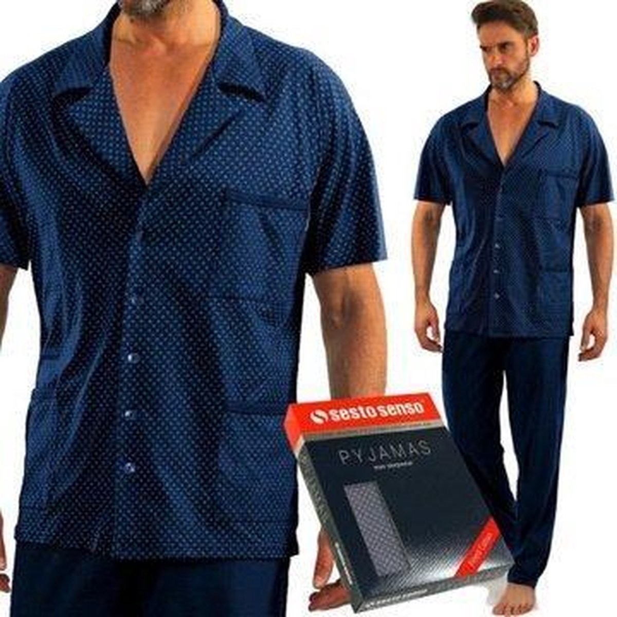 Sesto senso- pyjama- marineblauw- korte mouwen- Hoogwaardige kwaliteit !!! M