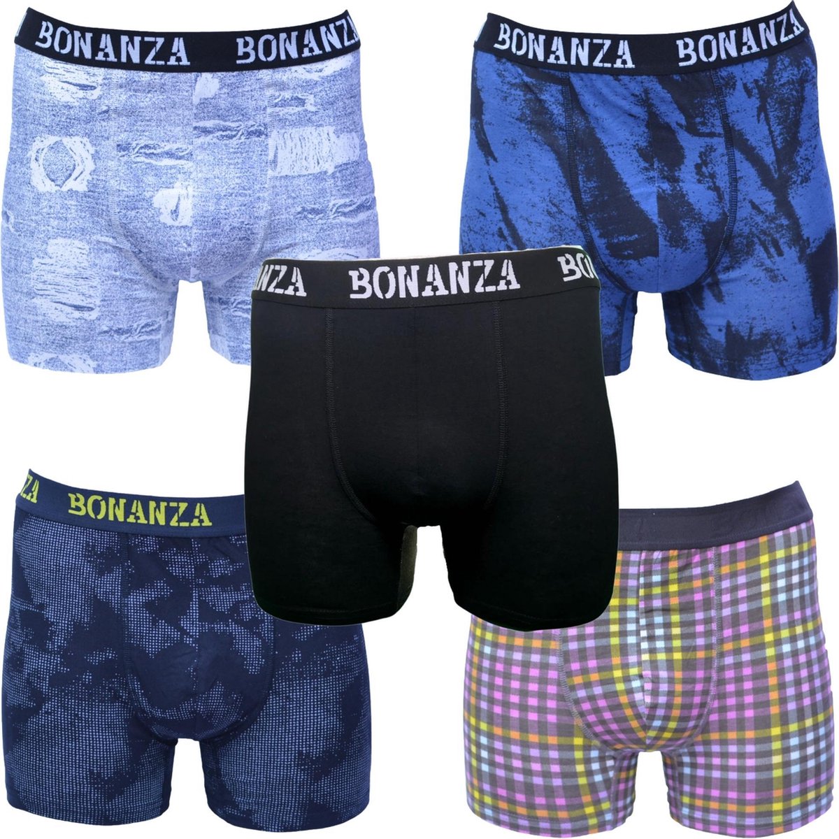 5 stuks boxershorts - Katoen - 5 kleuren - Maat L