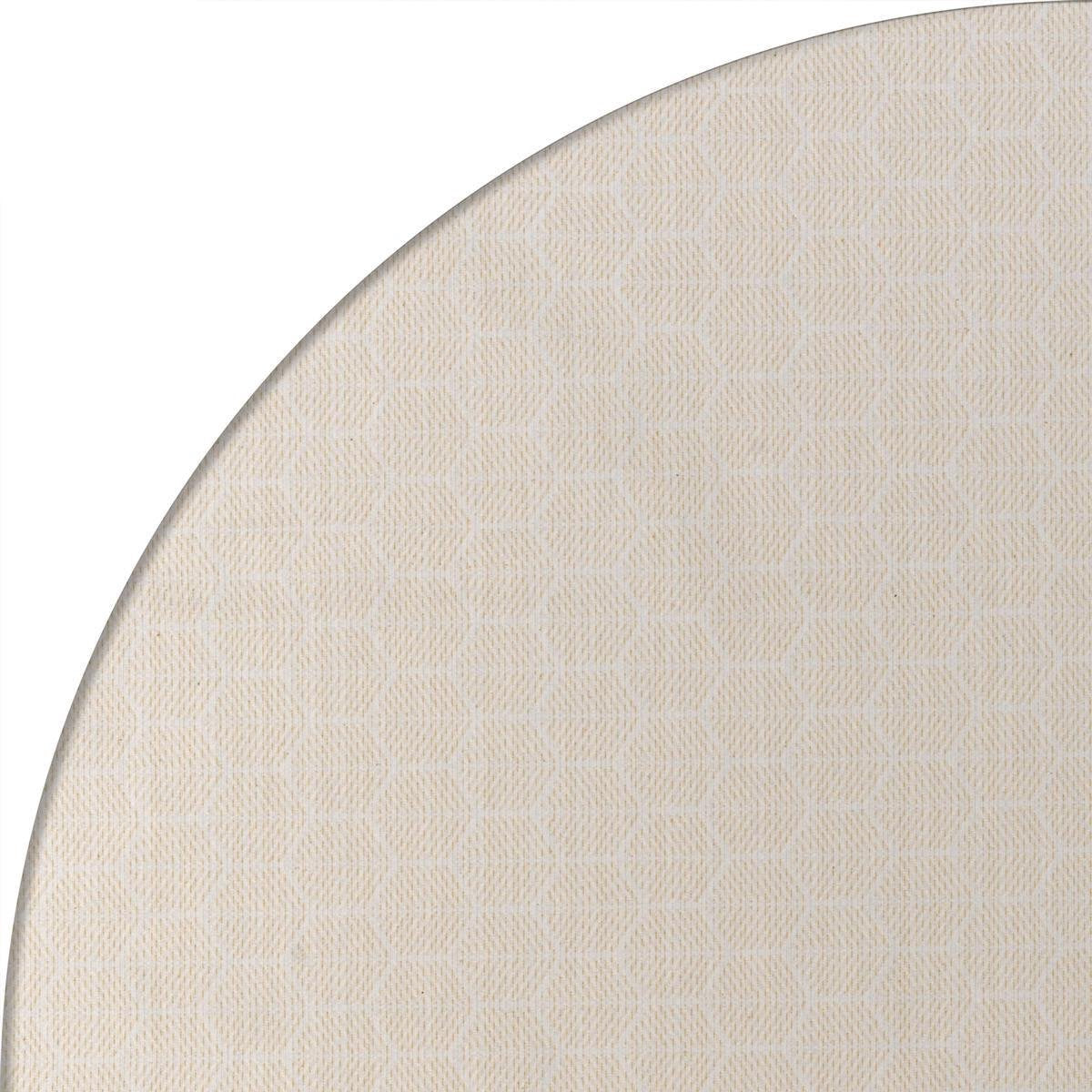 MixMamas Rond Tafelkleed Gecoat Jacquard - Ø 160 cm – Striped Hexagon - Beige/ Goud