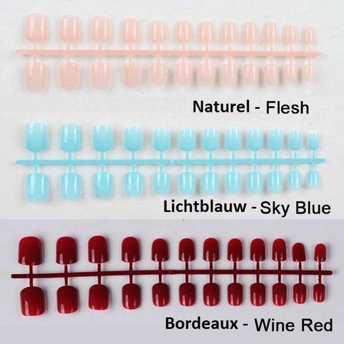 2 setjes Nepnagels -  48 stuks – blauw lichtblauw - inclusief plakstickers! - verschillende maten - plaknagels Sparkolia kunstnagels –  nep nagels