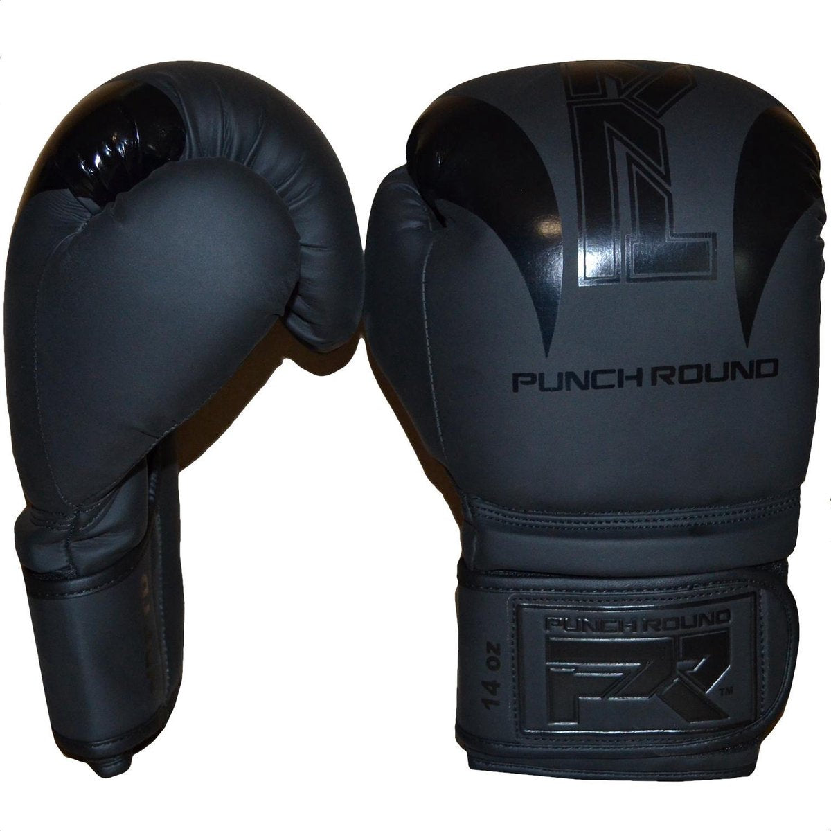 Punch Round Bokshandschoenen "SLAM" Zwart op Zwart18 OZ