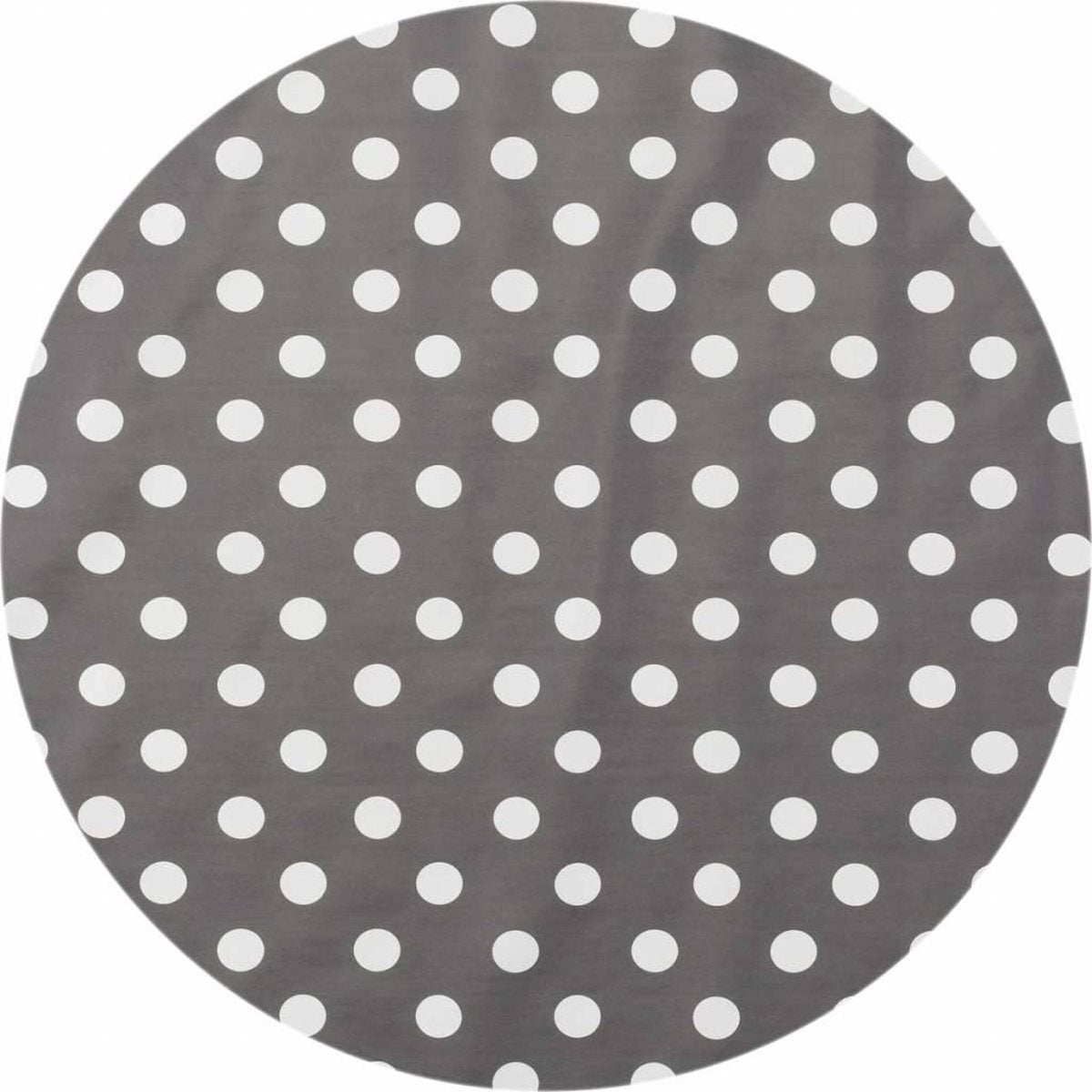 MixMamas Rond Tafelzeil - Ø 140 cm - Grote Stip - Grijs/Wit
