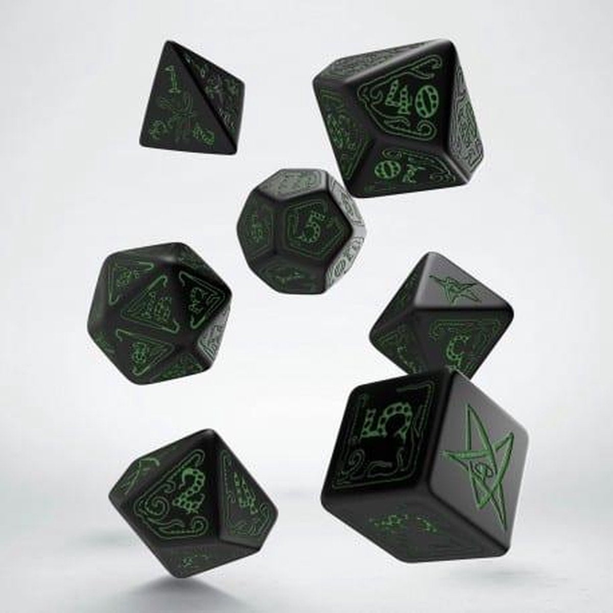 Polydice Set Q-Workshop Call of Cthulhu Black Green