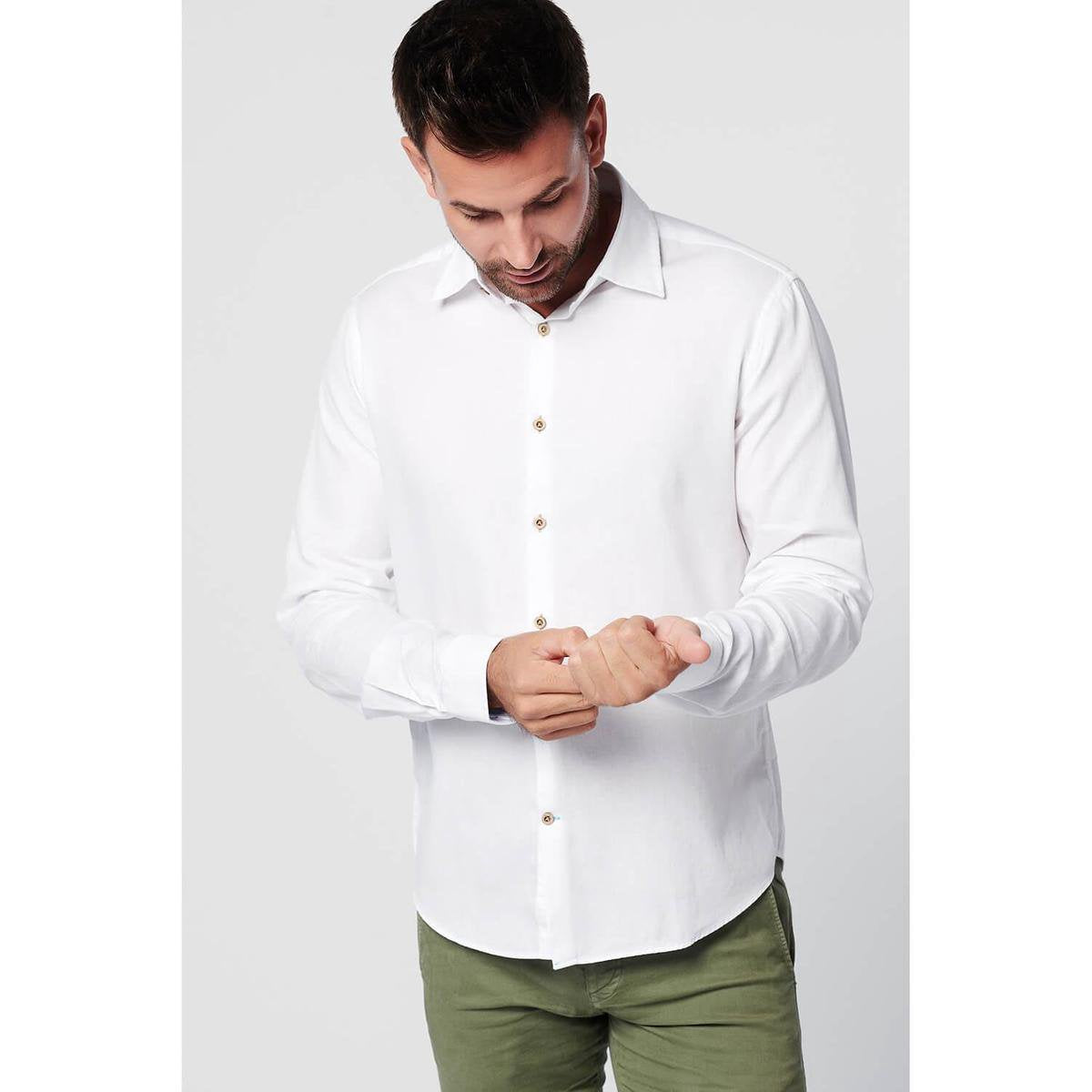 SKOT Fashion Duurzaam Overhemd Heren White Fun - Wit - Maat XXL