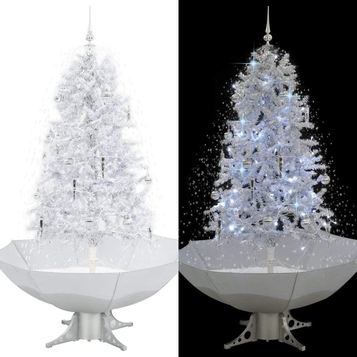 Medina Kerstboom sneeuwend met paraplubasis 170 cm wit