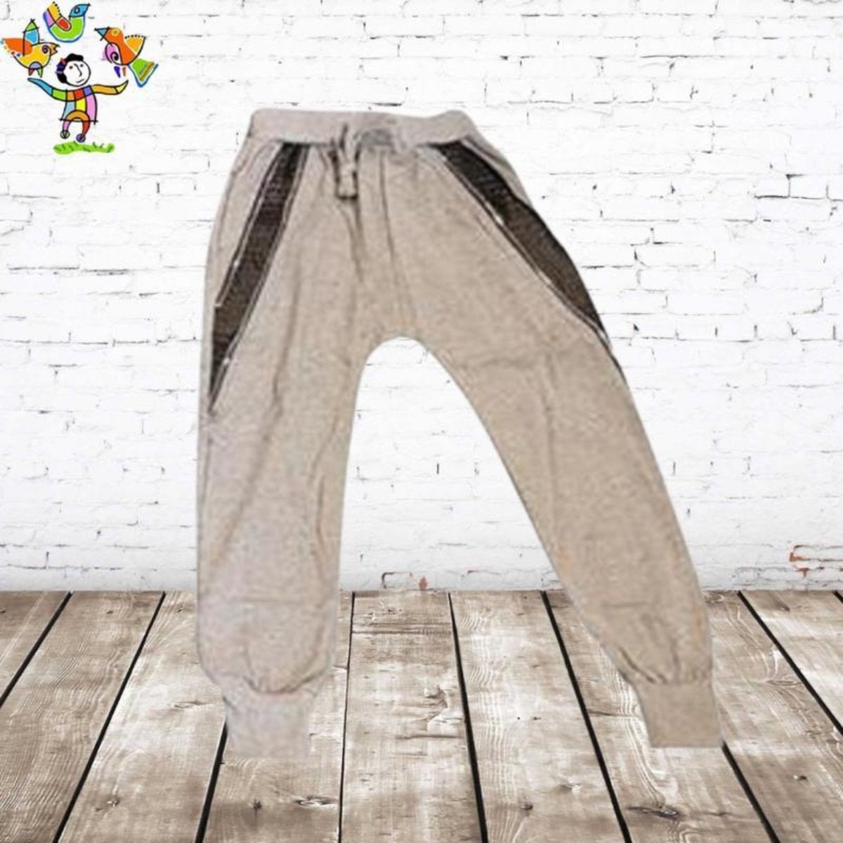 S&C jogger uni leer grijs - 98/104