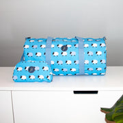 Weekendtas schaapjes blauw  - 48cm x 22cm