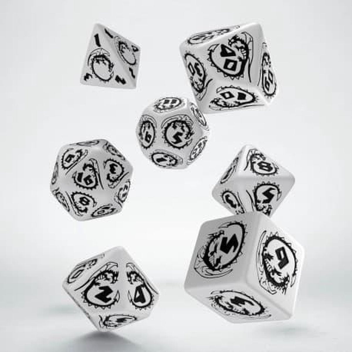 Polydice Set Q-Workshop Dragons White Black