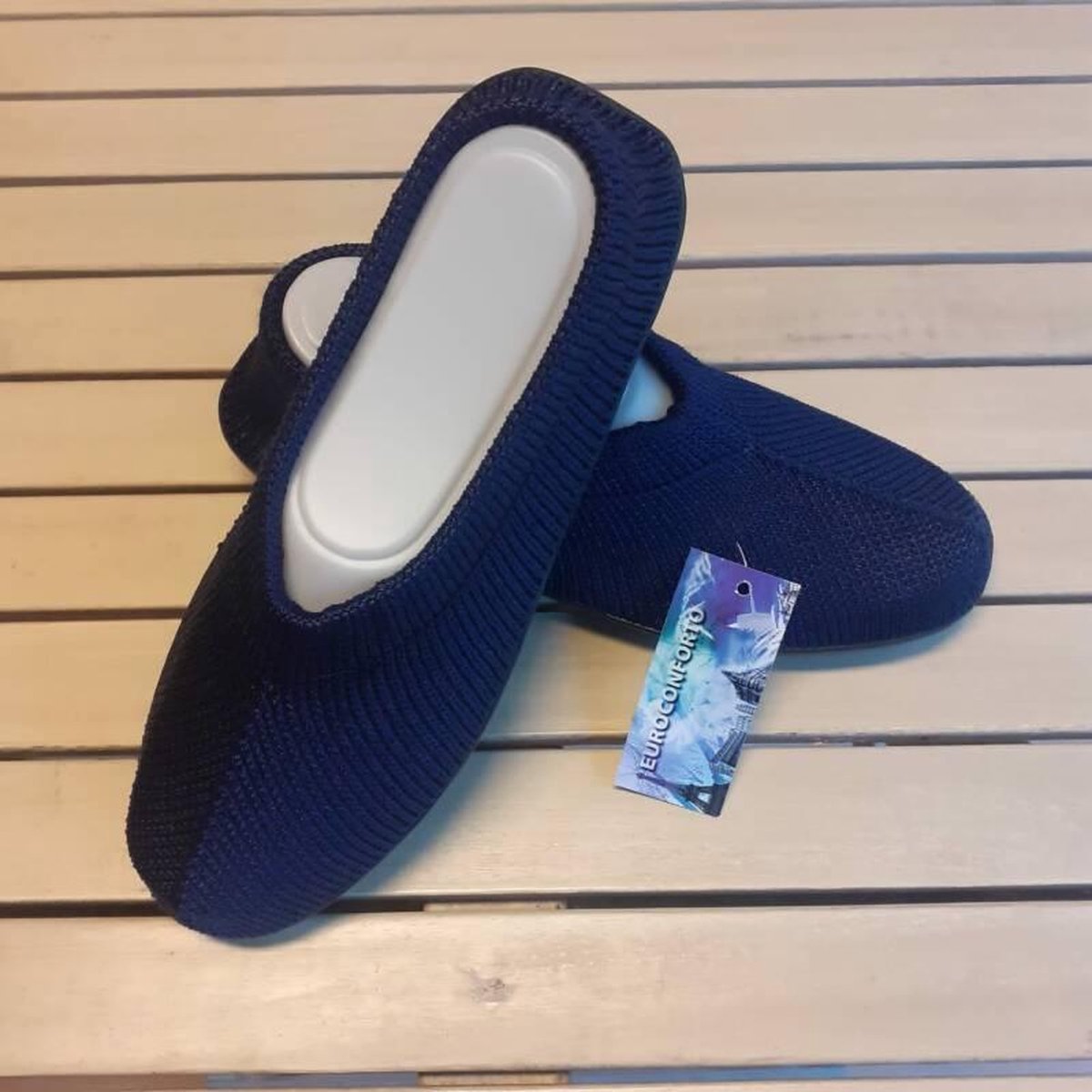 Gebreide Portugese Schoen | Blauw | Maat 44