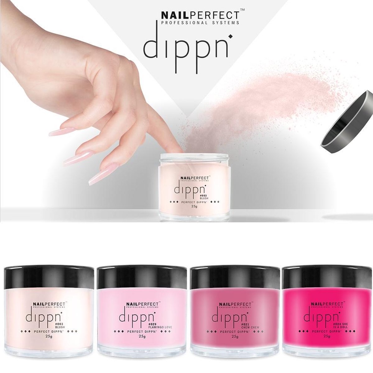 Dip poeder Starter Kit Color - NailPerfect - Dippn Kit (Dippn' Sticky Base 15ml