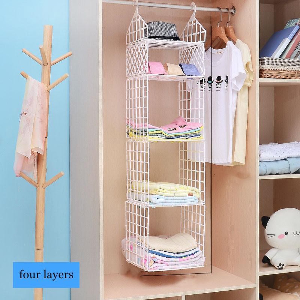 TDR- Opvouwbare garderobe opberger - 4 lagen - 30 x 28