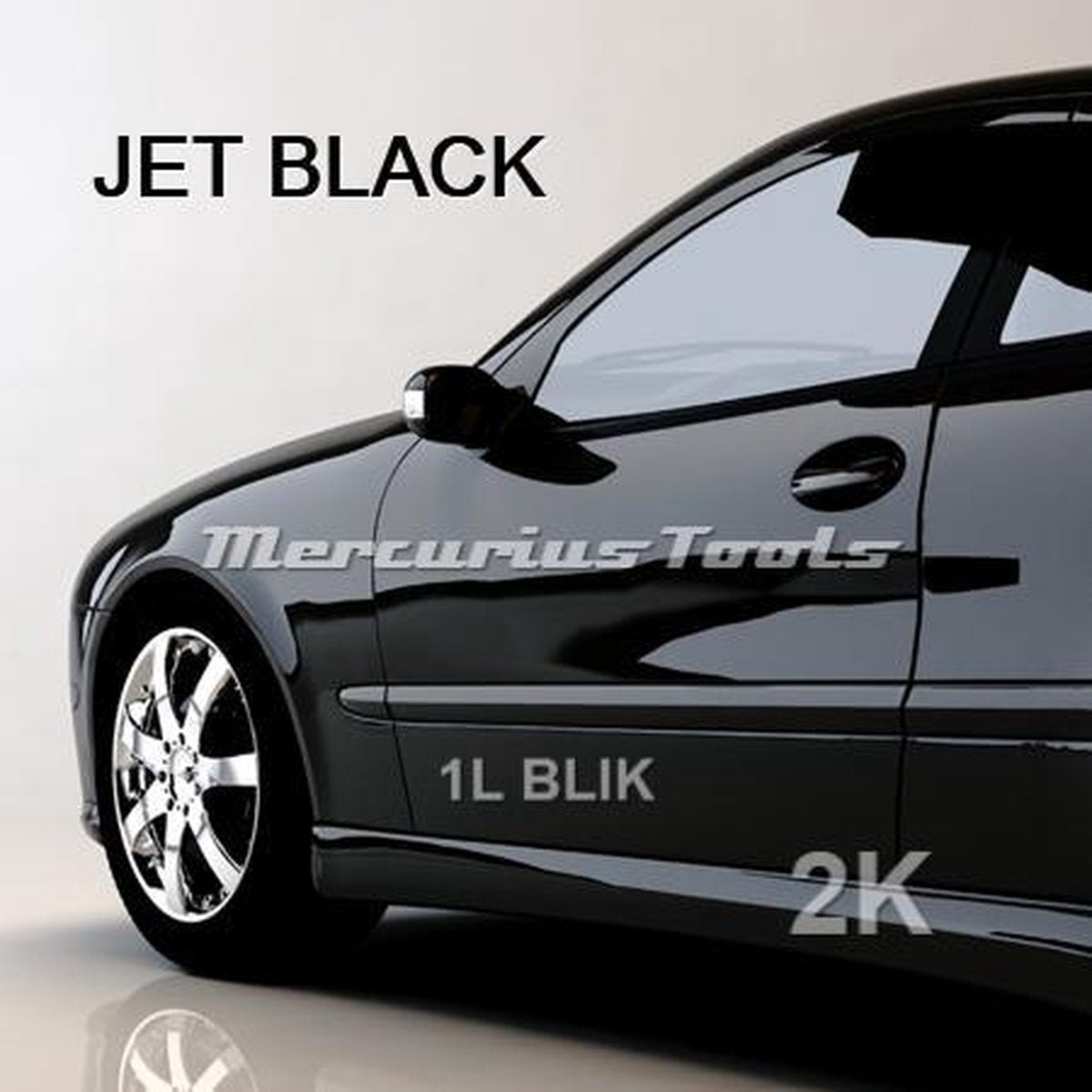 Jet Black diep zwarte professionele autolak in 1 liter blik