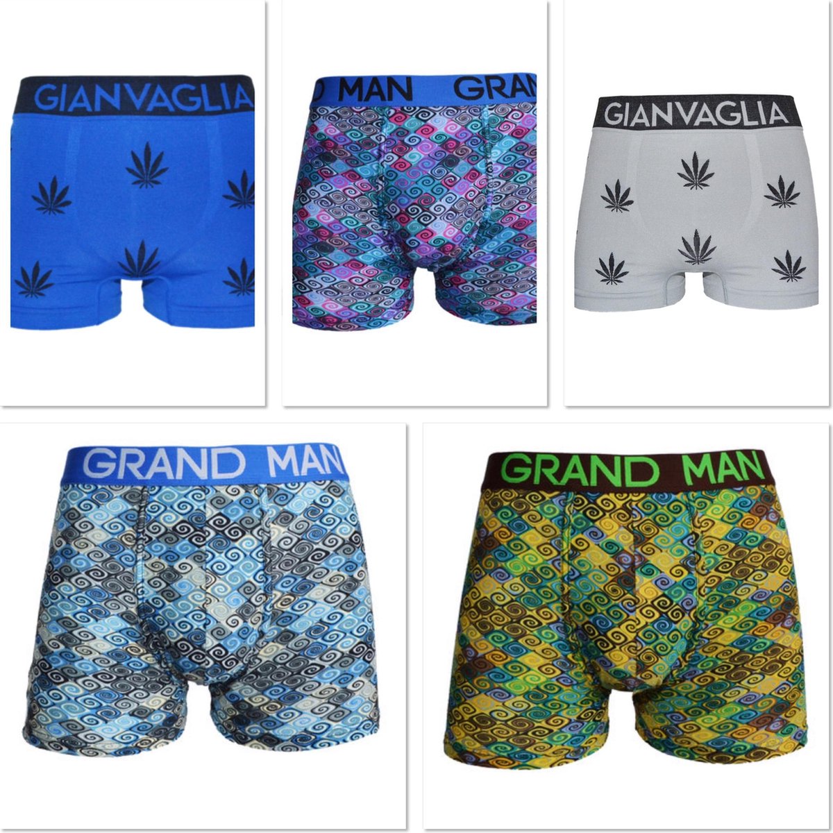 Gianvaglia & Grand Man Herenboxershorts Katoen 5 pack Maat L