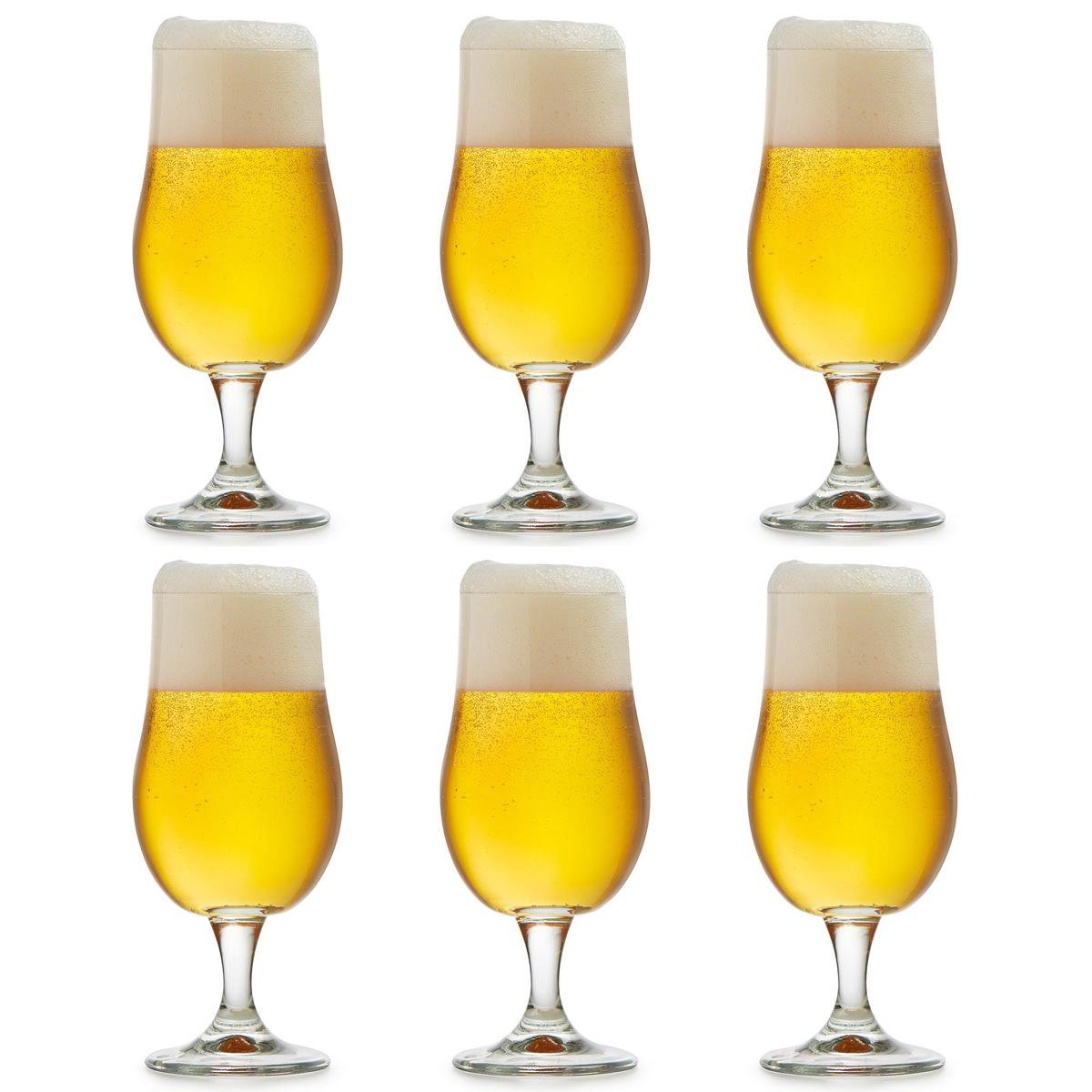 Libbey Munique bierglas - 370 ml / 37 cl - set van 6 - op voet - functioneel design - hoge kwaliteit