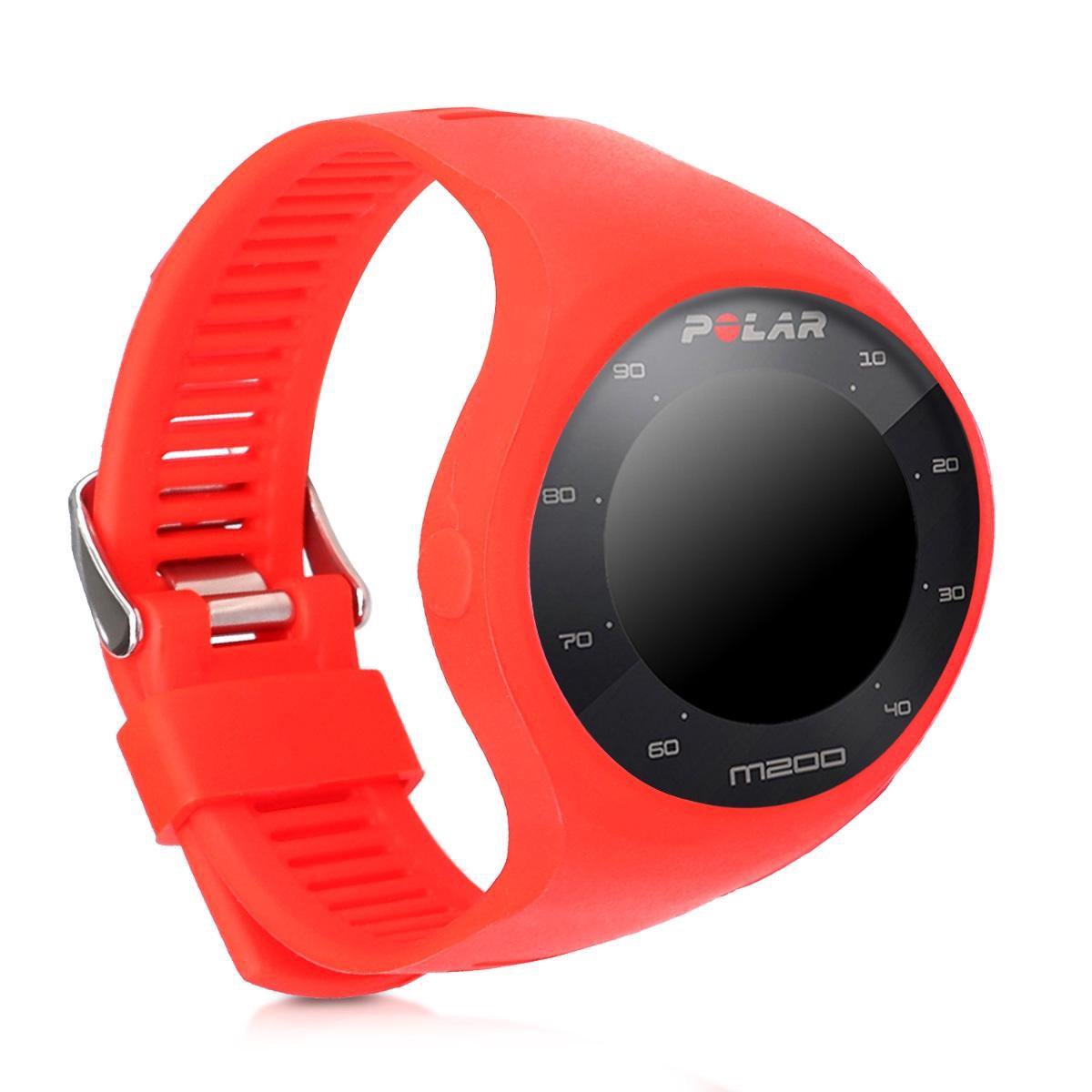 kwmobile horlogeband voor Polar M200 - siliconen armband voor fitnesstracker - rood