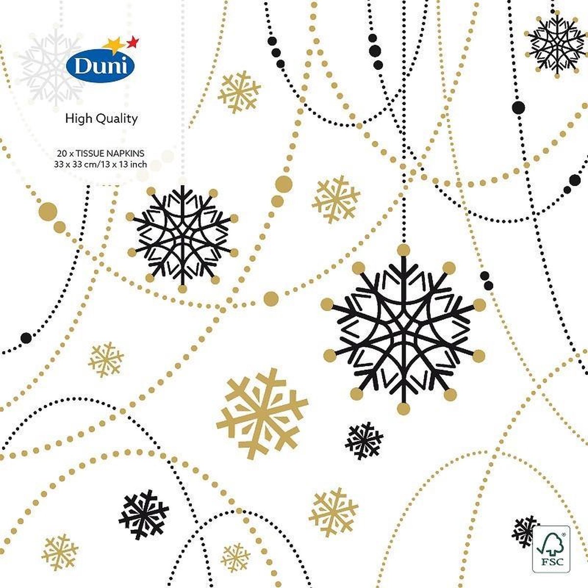 Duni Servetten Snow 3-laags 33 X 33 Cm Papier Wit 20 Stuks