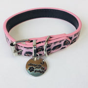 Hondenhalsband Panterprint - PU Leren Halsband Panterprint - S - Kleine honden - 18-28cm Halsbreedte
