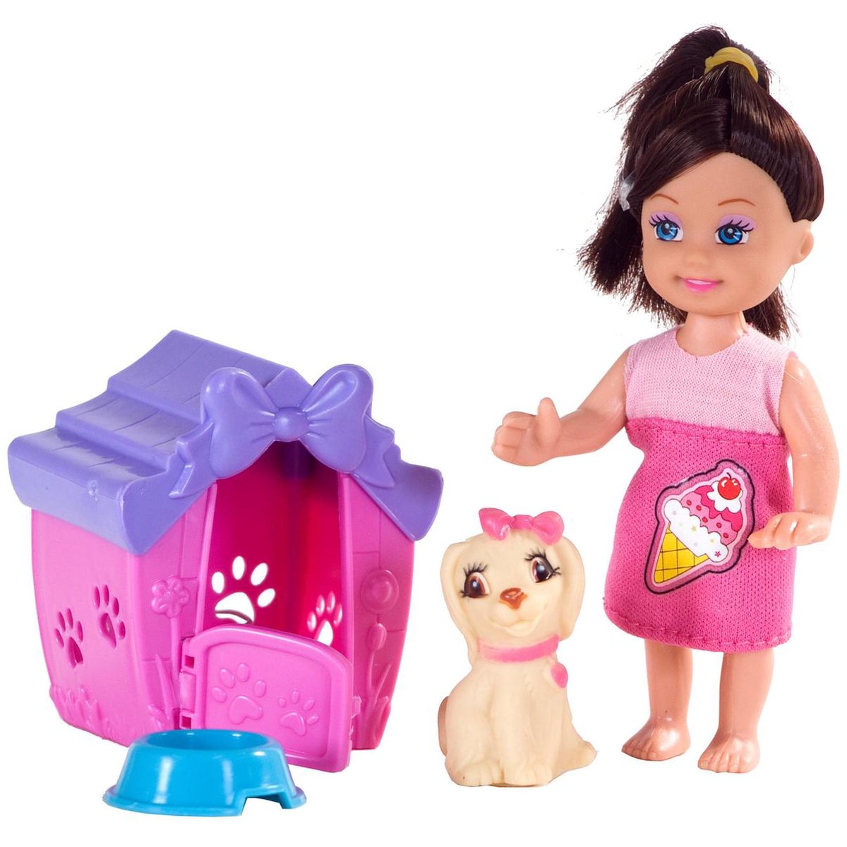 Cute Girl Hond Speelset