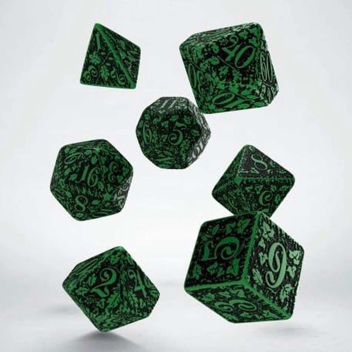 Forest 3D Dice Set green & black (7)