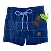 Become - Zwemshort blauw met ruitjes (134-140)