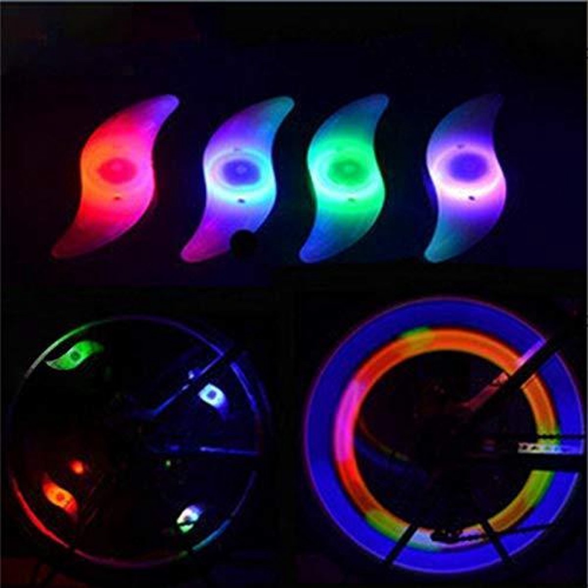 Spaakverlichting Kinderfiets – Fietswielverlichting Kinderen – Spaakverlichting LED – Spaak Wiel LED Verlichting – Multicolor – Set van 2