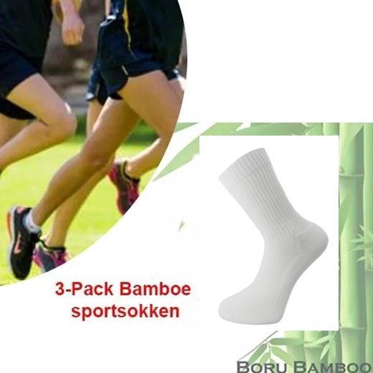 3-Pack Bamboe sportsokken | Kleur wit | Maat 35-38