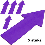 Vinex - Set van 5 pijlen - Basis markering - vloermarkering - platte vorm - Pijl - Arrow floor marker - ca. 30 cm - Paars