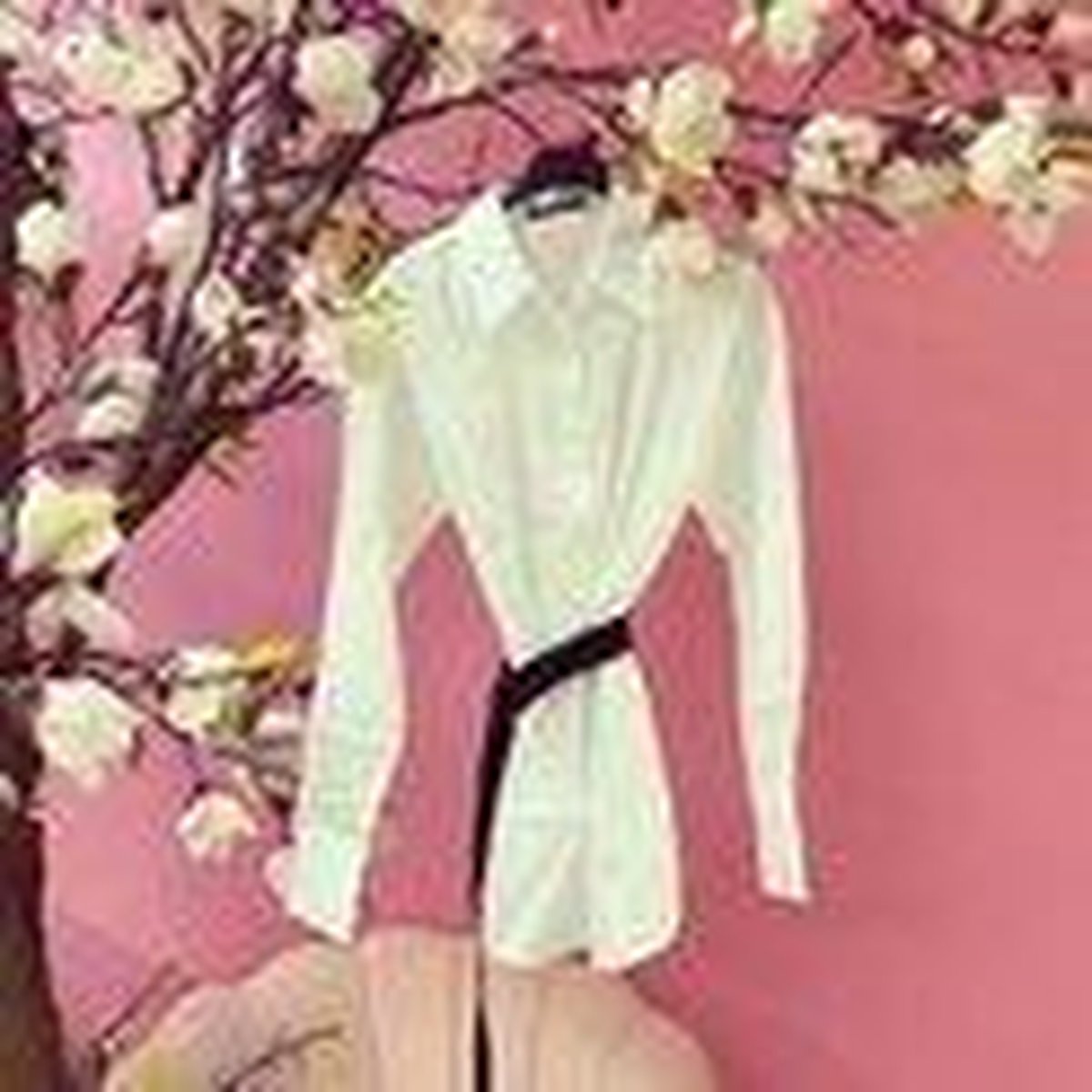 GUESS BELTBLOUSE WHITE L