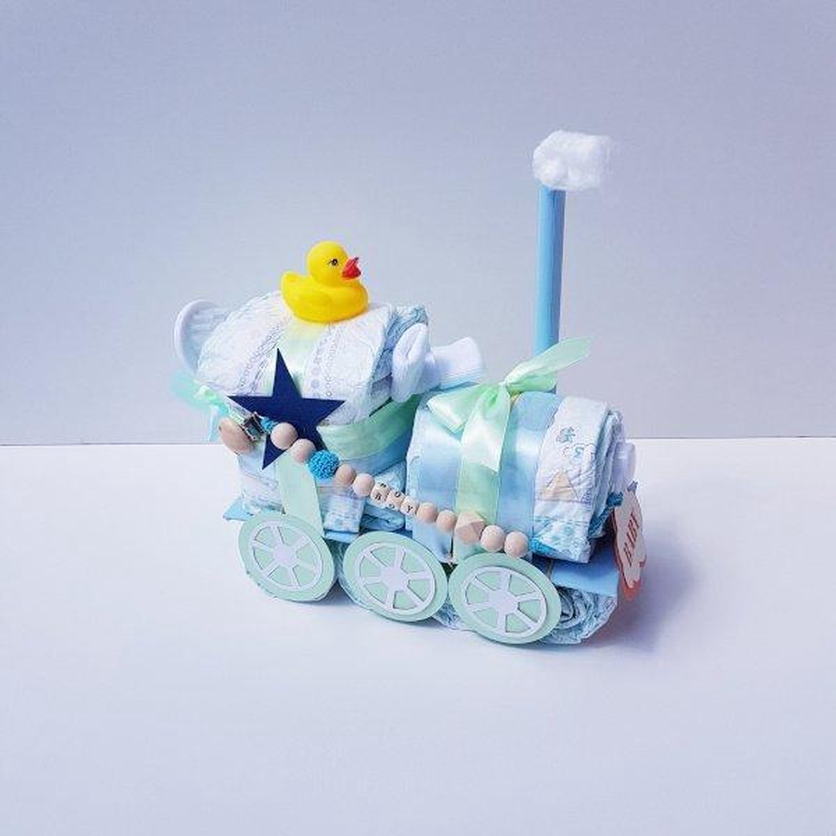 Luiertaart Treintje Jongen | Kraamcadeau | Kraampakket | Baby Cadeau
