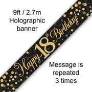 Banner 18 jaar Zwart  en Goud