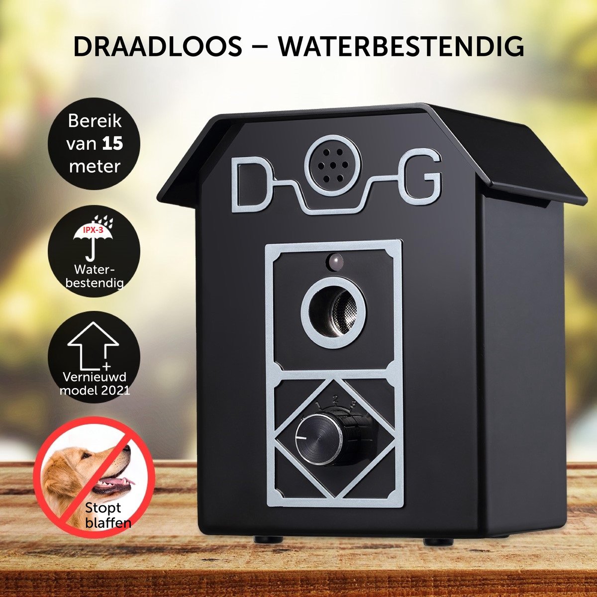 Anti Blaf Apparaat - Luxe Hondentrainer - Diervriendelijk - Zonder schok - Waterbestendig - Blafband voor alle honden - Antiblaf - Instelbare Ultrasone Niveauregeling - 3 standen