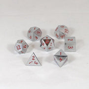 Dungeons Dragons Metal Dice set Silver/Red - Dobbelstenen Zilver/Rood