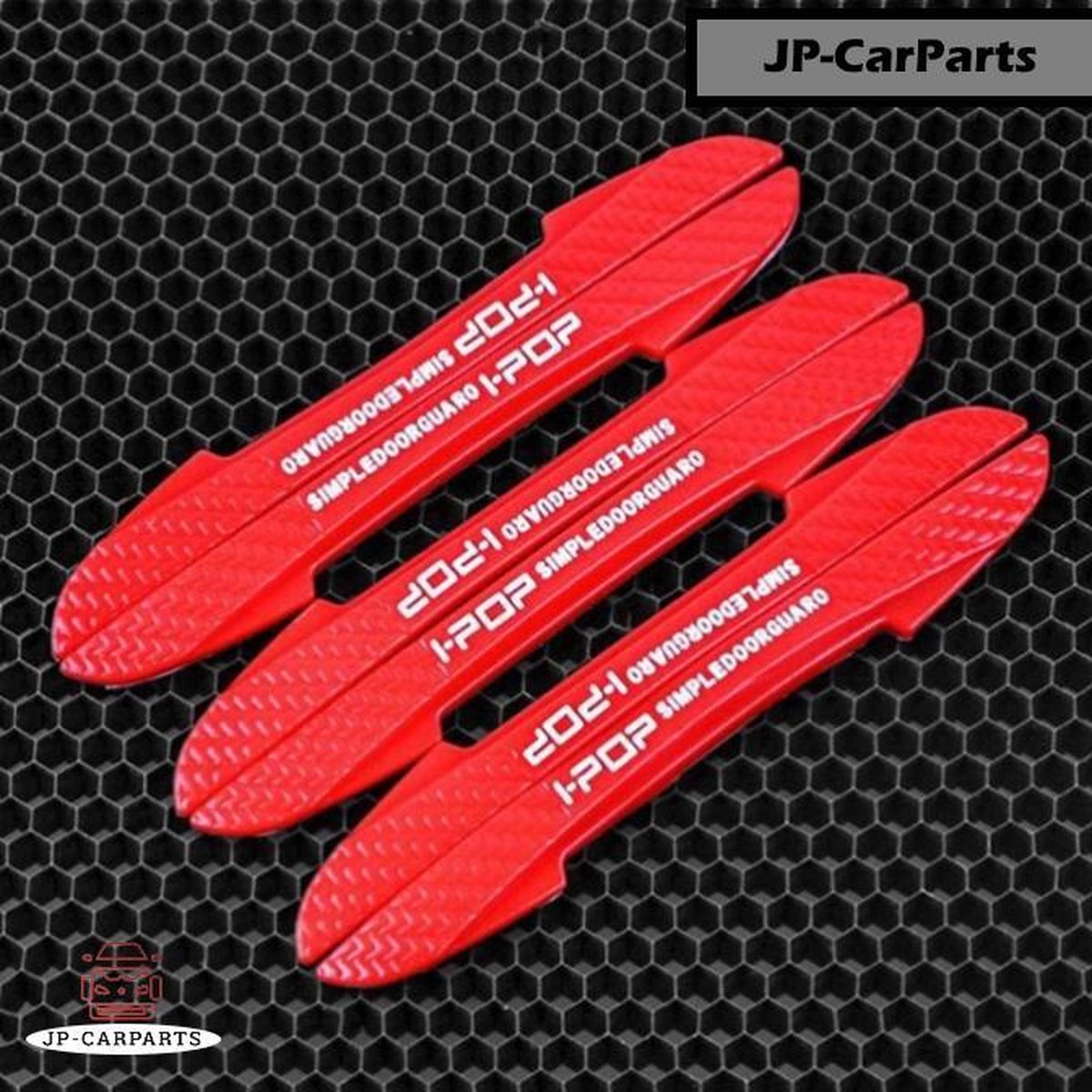Autodeur en -spiegel Bumper Strips - Stoot strips - Bescherm je Deuren en Spiegels tegen Krassen en Stoten - 6 stuks - Rubber - Rood