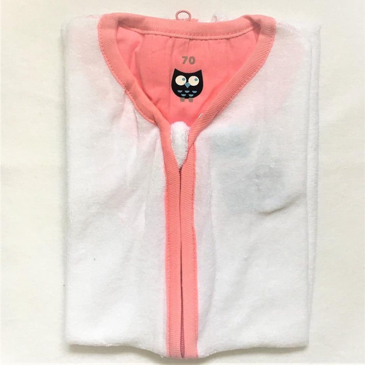 Baby Slaapzak Badstof 70 cm Wit Roze