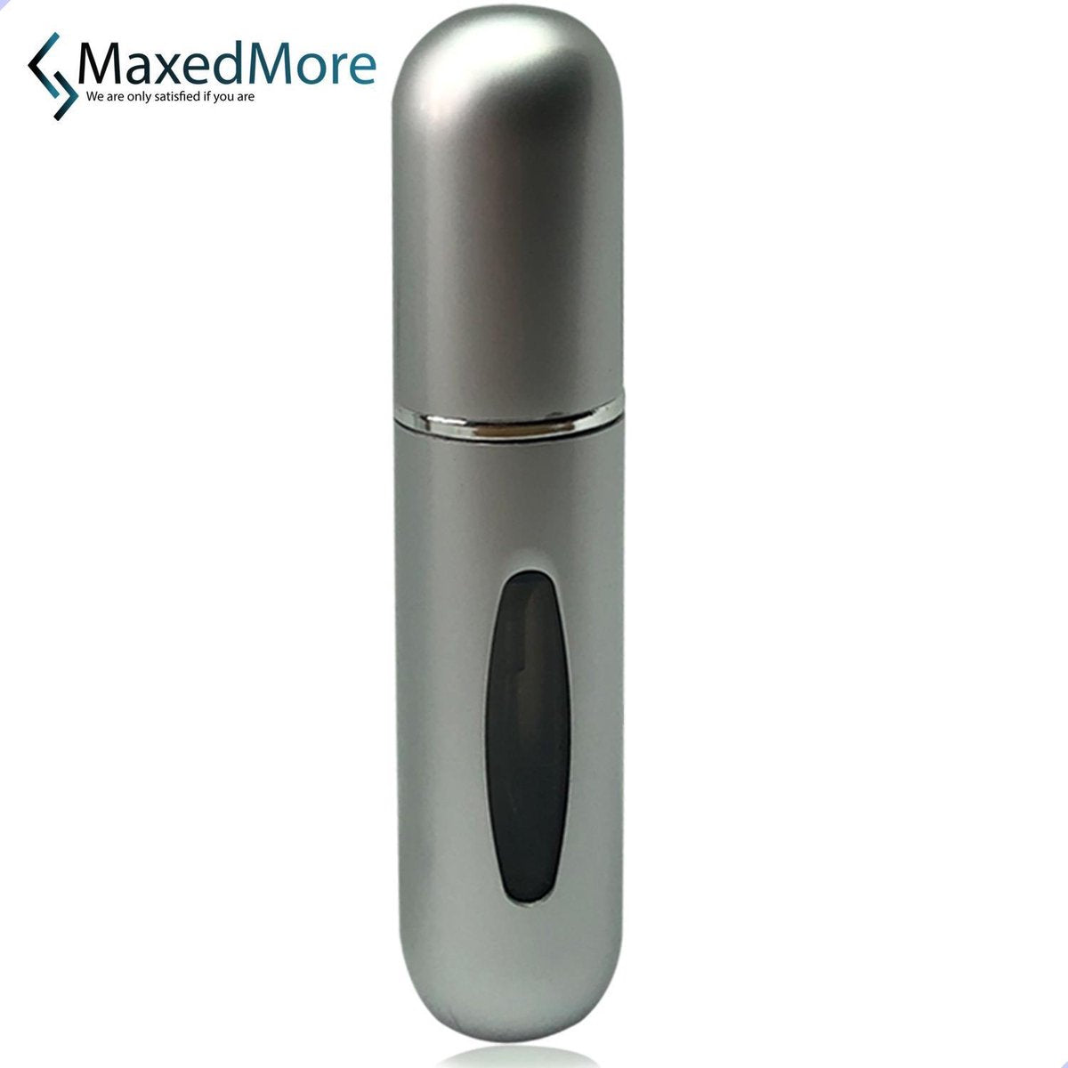 MaxedMore Navulbare Parfumverstuiver 5ml Grijs - 65 Keer Spraybare Parfum Verstuiver - Hervulbaar Tasverstuiver voor Parfum - Meeneem Mini Geur Flesje voor op Reis - Lipstick Formaat Navulbaar Parfumflesje