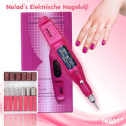 Nolad Elektrische Nagel Vijl - nagelvijl met Freesjes en rolletjes - 6 bitjes - voor acryl-