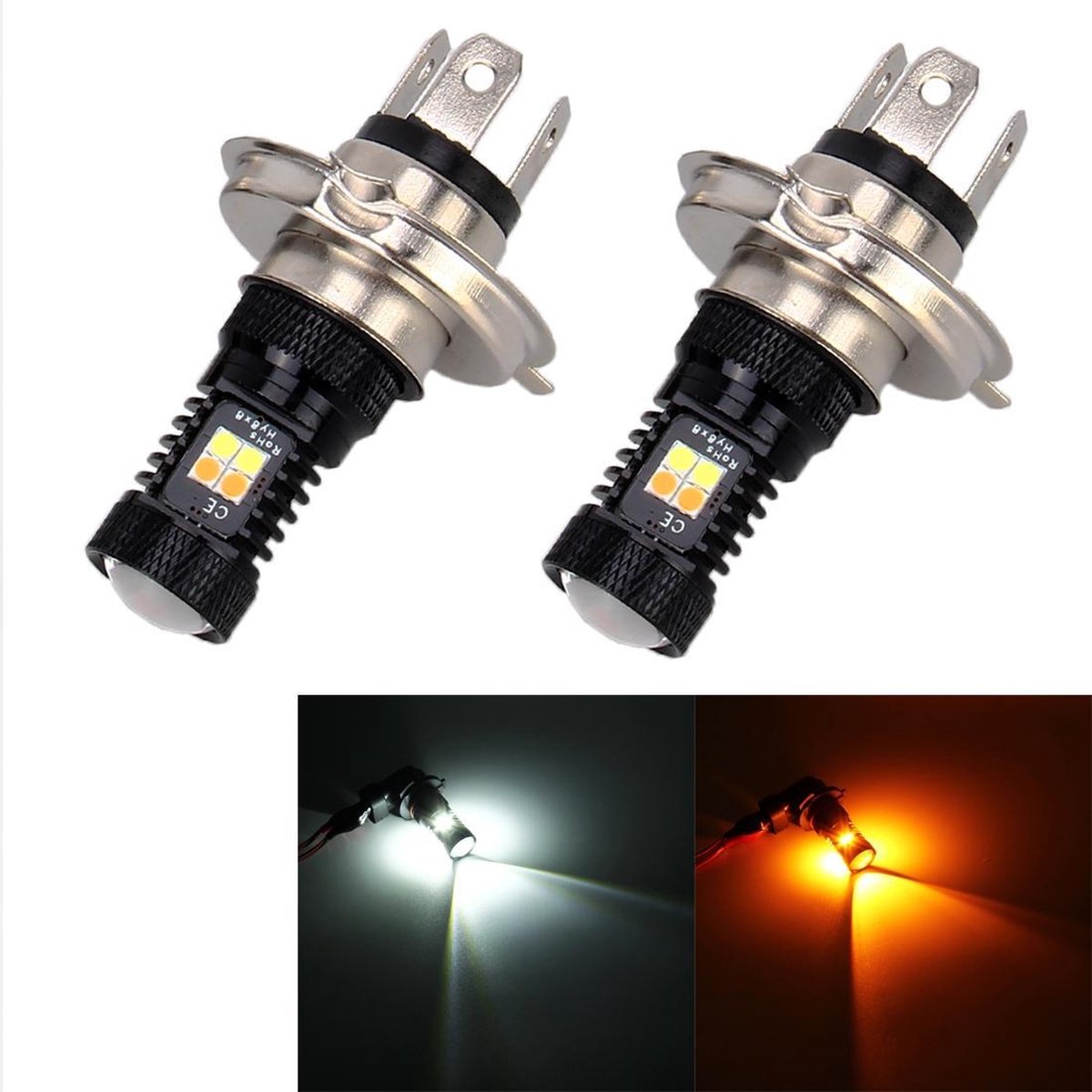 2 STKS H4 DC 12 V 5 W 350LM Auto Mistlampen met 16 SMD-3030 Led-lampen