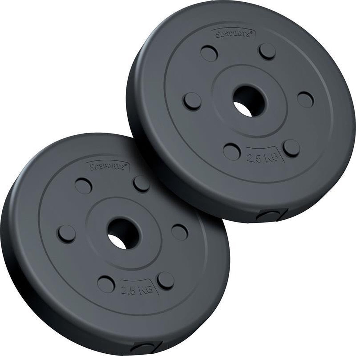 ScSPORTS® Halterschijvenset 5 kg - Kunststof - 30 mm - 2 x 2
