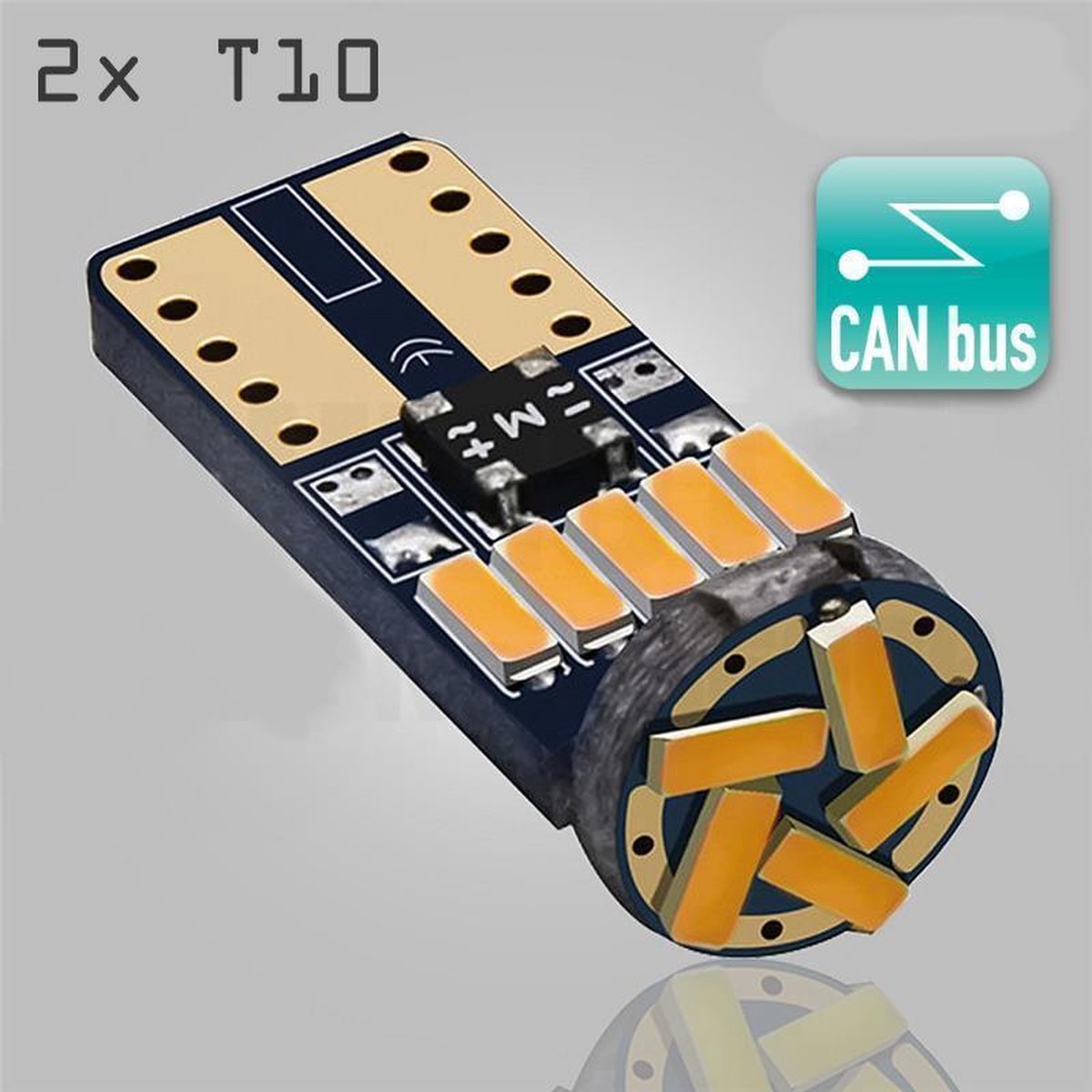 T10 Led Lamp Amber (Set 2 stuks) 2200K Canbus 5W5 | W5W | Led Signal Light | 12V | 168 | 194 | 2x | Stadslicht | Kentekenplaat Verlichting | 4014 24SMD | Oranje | Autolamp | 2200 | Kelvin | Autolampen | Car licht | Lampen |