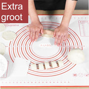 Deegmat Groot | Siliconen bakmat | ovenmat | Deegmat 80x60 cm |Bakmat Anti-Stick | Hittebestendig | Deegmat Siliconen | Patisseriemat | Rood | Deegmat Met Afmeting en Bemating | Siliconen Deegmat