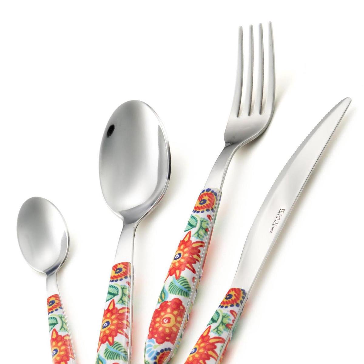 EME You & Me 16-delige roestvrijstalen bestekset met kleurenhandgrepen -  Made in Italy