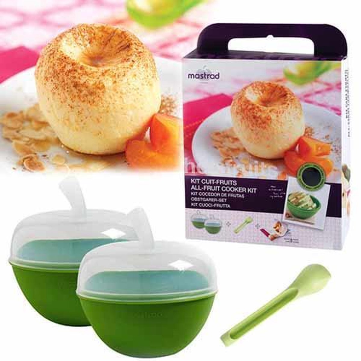Mastrad Fruitkoker - Siliconen - Giftset - Groen