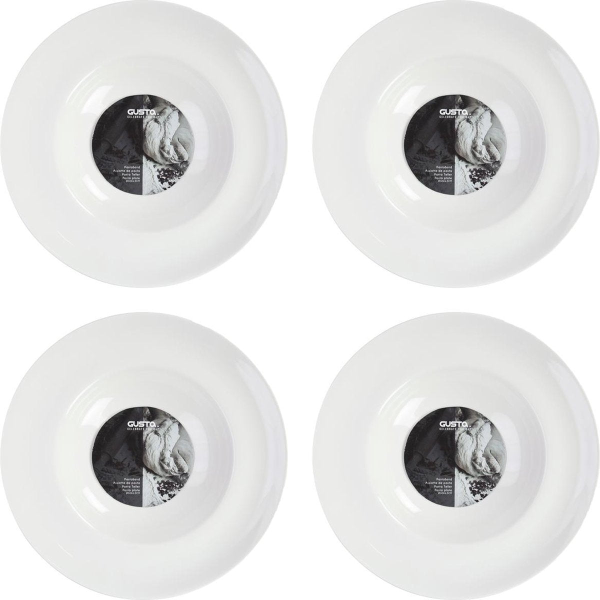 Pastabord Ø 27cm Wit - set 4 stuks
