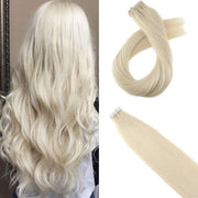 Tape Hair Extensions 50gram 45cm kleur 60 platina blond  100%echt haar beste kwaliteit