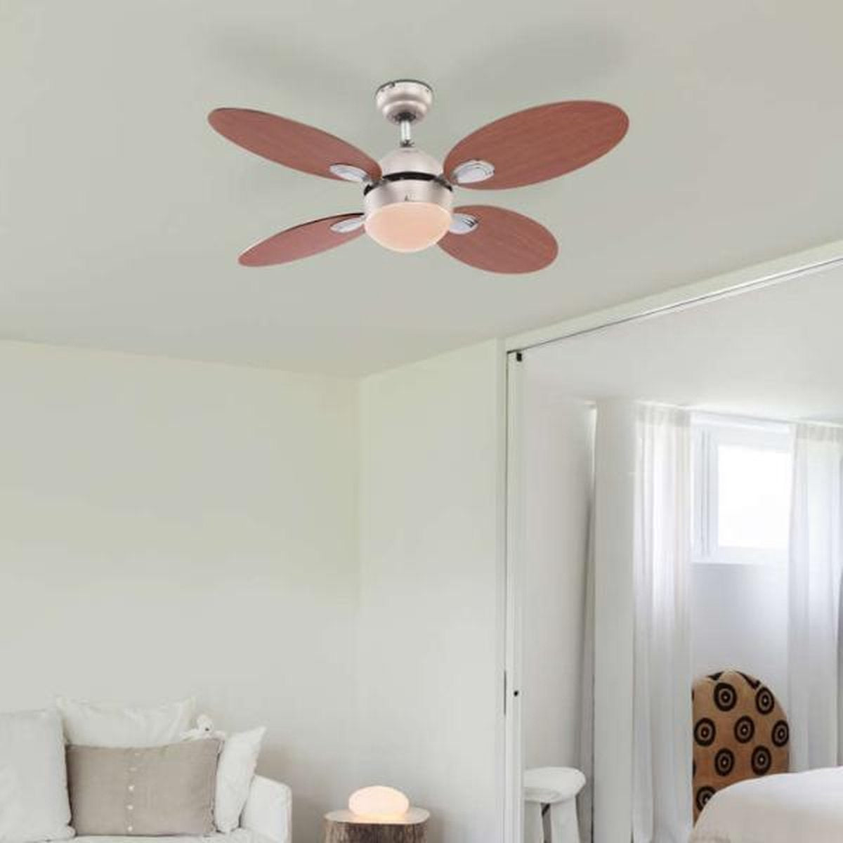 Plafondventilator met verlichting Wade - Chroom