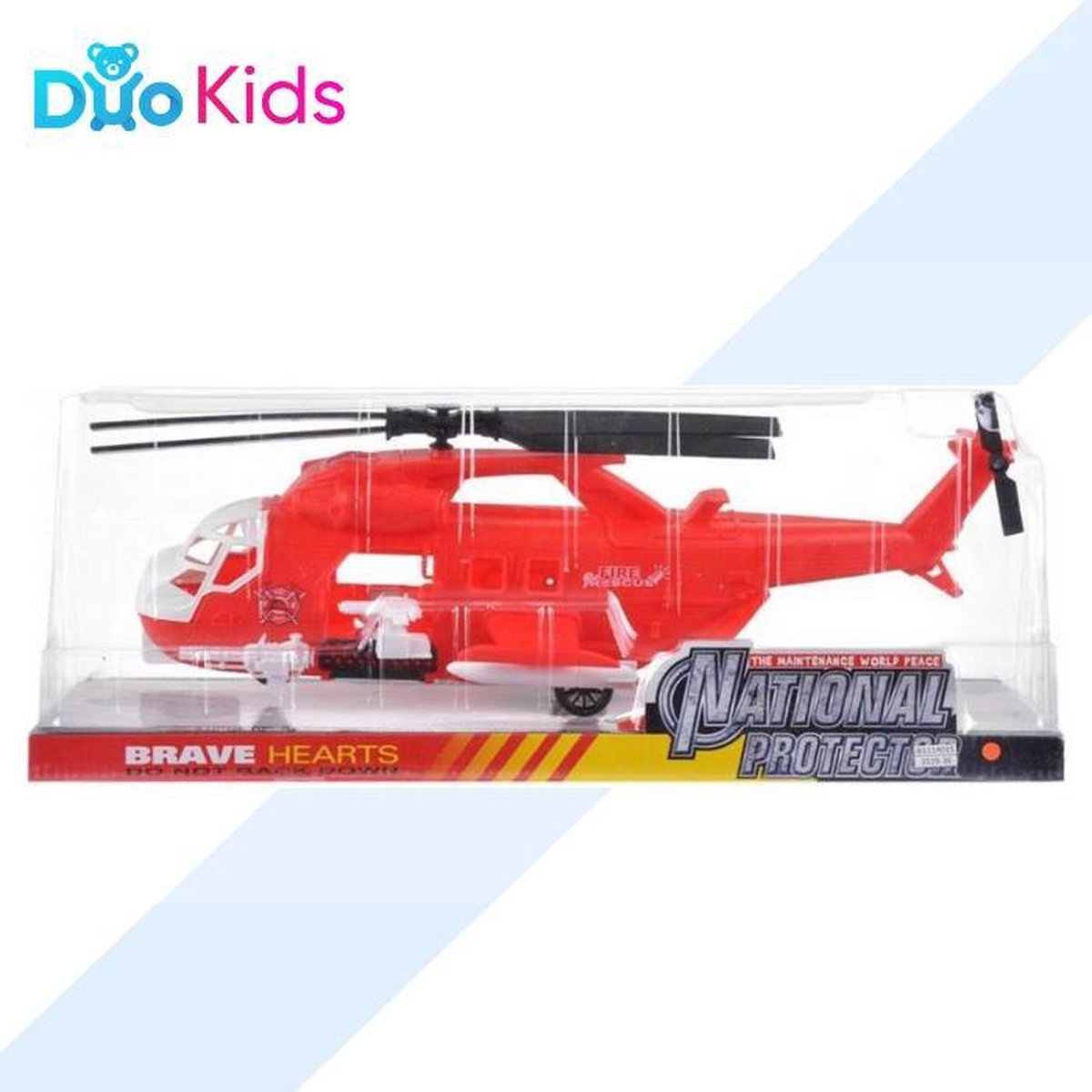 Duo Kids - Terugtrekhelikopter kan rijden - Voertuig met bewegende propeller - 48x19x15 cm