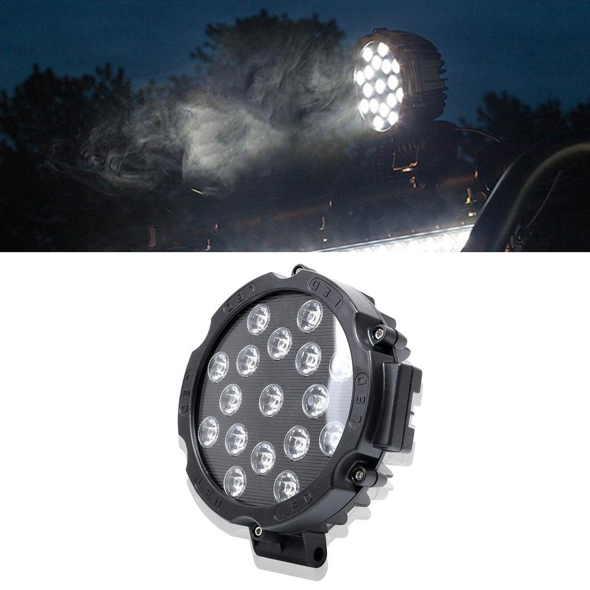 51W 3500LM 6500K Wit licht 17 LED waterdichte autoboot Marine werklampen Spotlight LED-lampen
