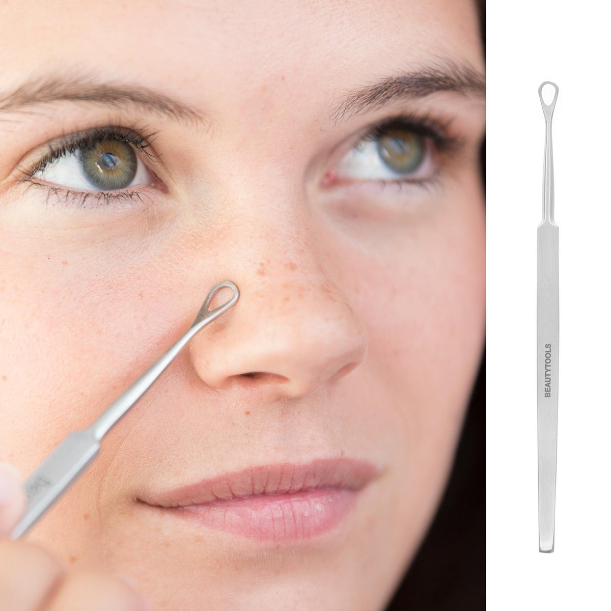 Beautytools INOX Professioneel Comedonenlepel (drukker) Voor Het Verwijderen Van Mee-eters/ Blackhead remover - Enkelzijdig - 13 cm (FC-0386)